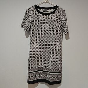 Next Linen Dress Geometric Size 6 Small Pockets